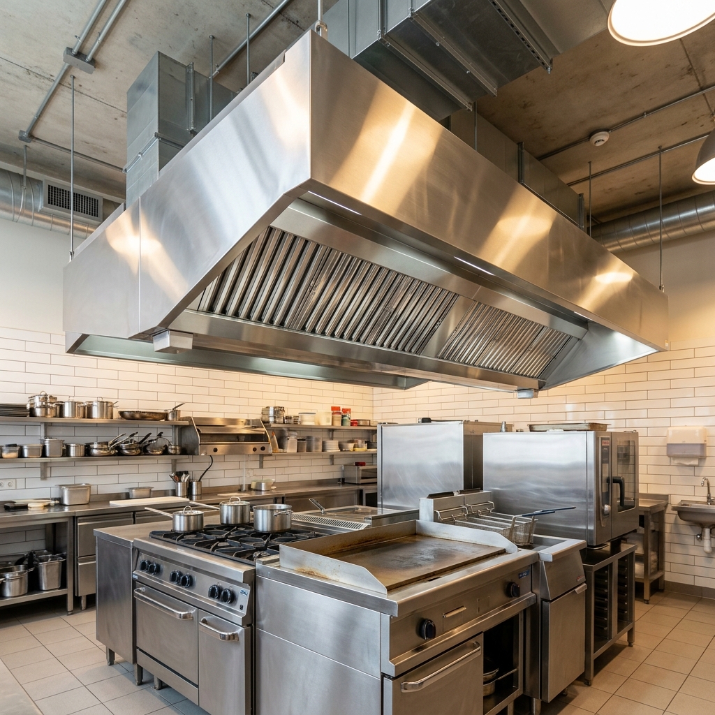 Commercial kitchen hood and canopy cleaning